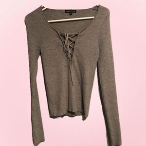 Front Tie Sweater.